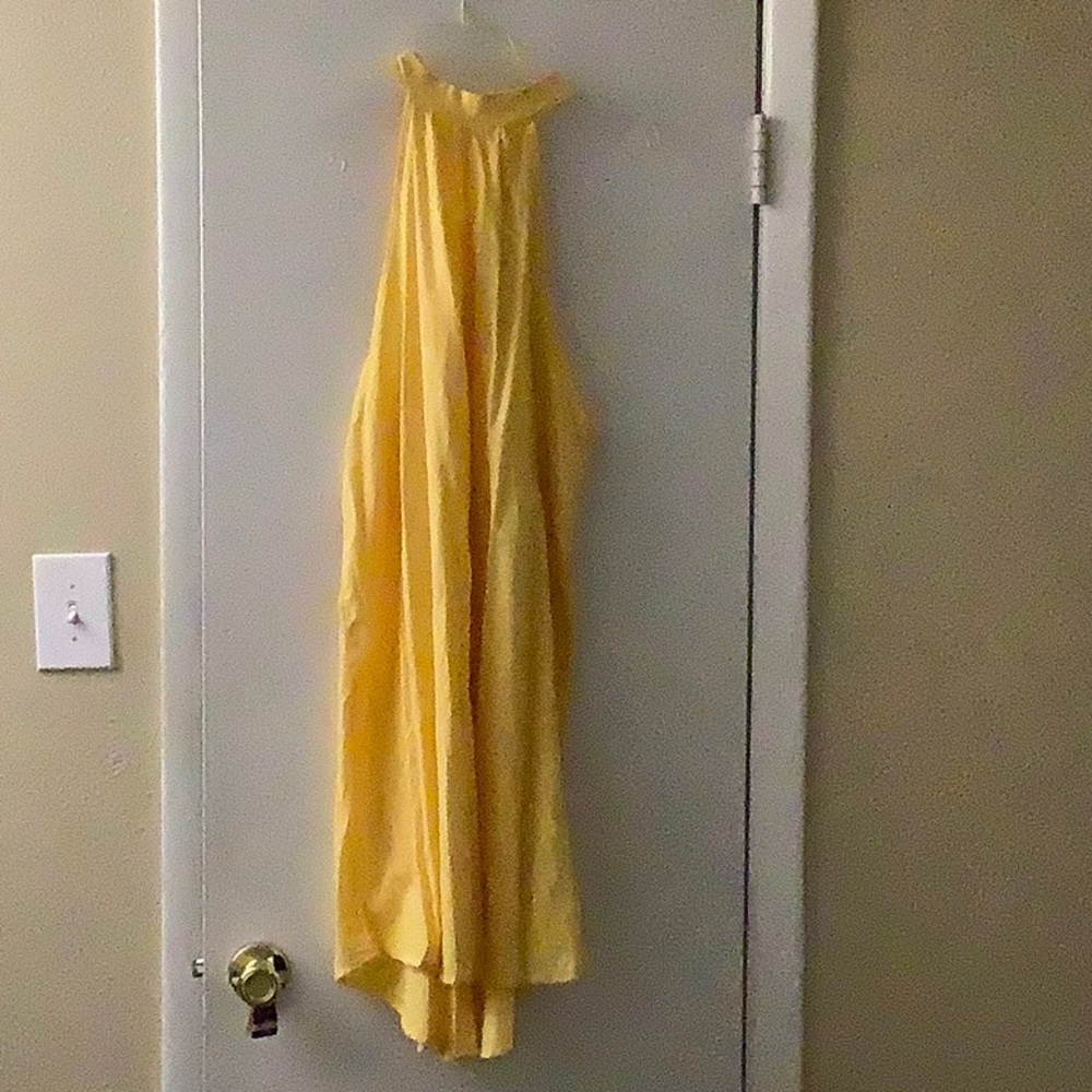 Yellow linen dress